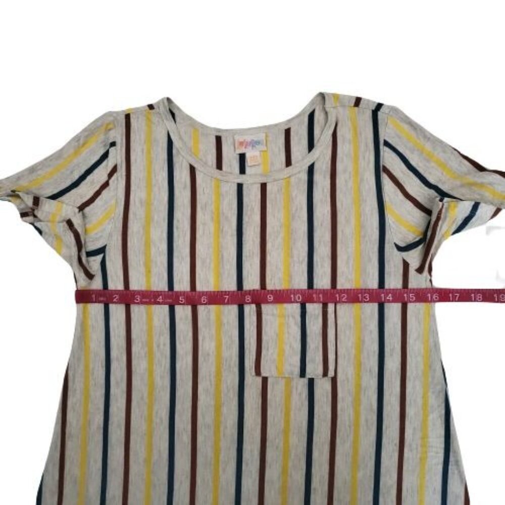 LulaRoe Women's Multicolor Vertical‎ Stripes High-Low Carly Swing Dress Size XXS - Picture 14 of 15